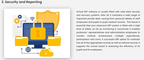 Nlet School Management security and reporting